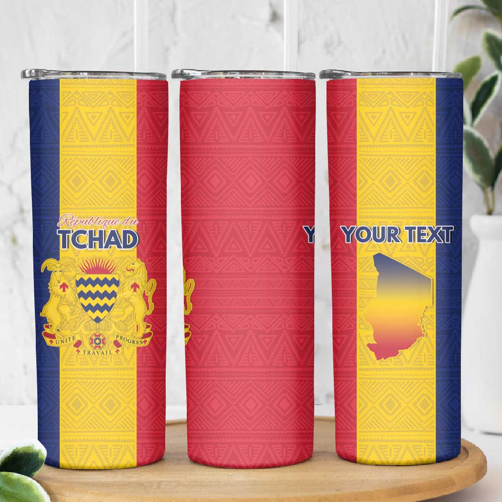 Personalized Chad Flag Style Skinny Tumbler African Pattern - African Pride