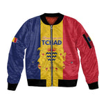 Personalized Chad Flag Style Sleeve Zip Bomber Jacket African Pattern - African Pride