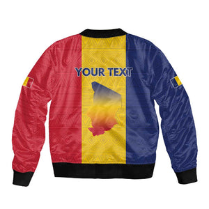 Personalized Chad Flag Style Sleeve Zip Bomber Jacket African Pattern - African Pride