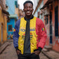 Personalized Chad Flag Style Sleeve Zip Bomber Jacket African Pattern - African Pride