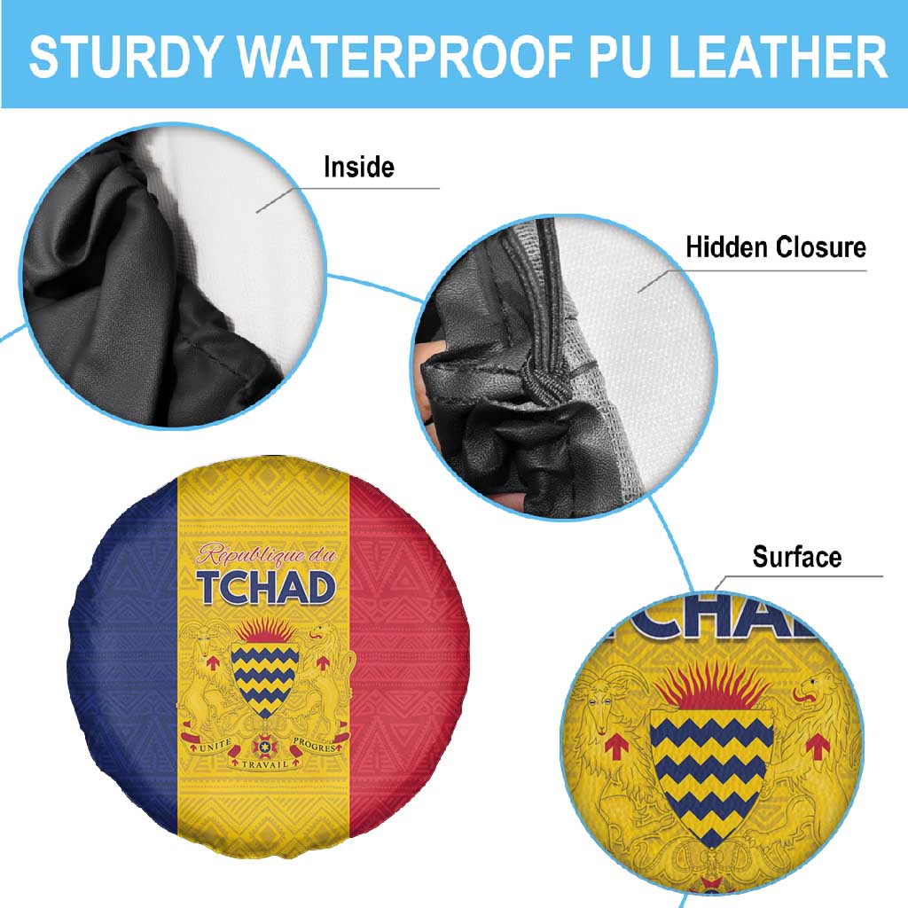 Chad Flag Style Spare Tire Cover African Pattern - African Pride