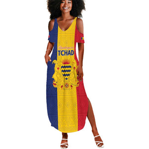 Personalized Chad Flag Style Summer Maxi Dress African Pattern - African Pride