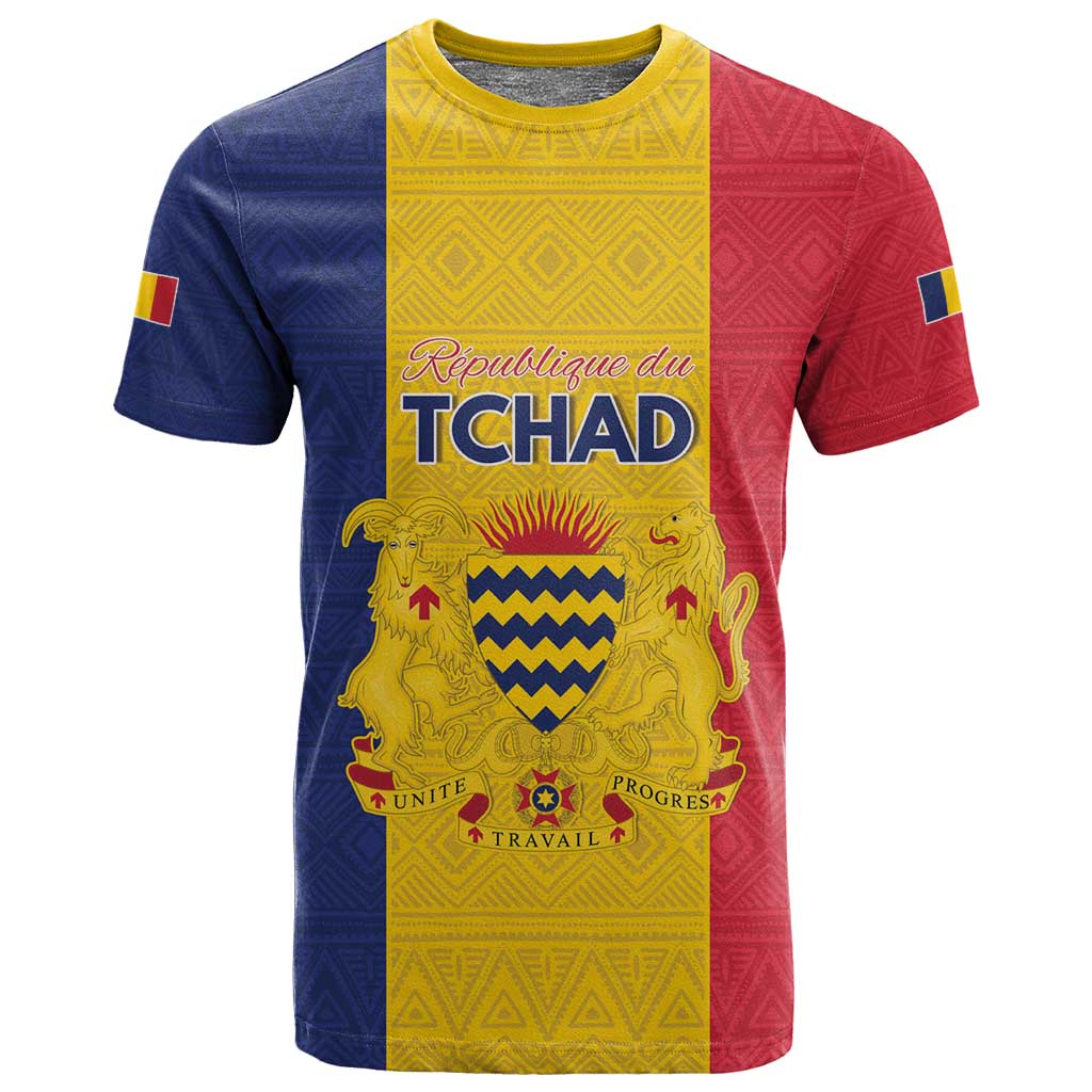 Personalized Chad Flag Style T shirt African Pattern - African Pride