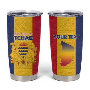 Personalized Chad Flag Style Tumbler Cup African Pattern - African Pride