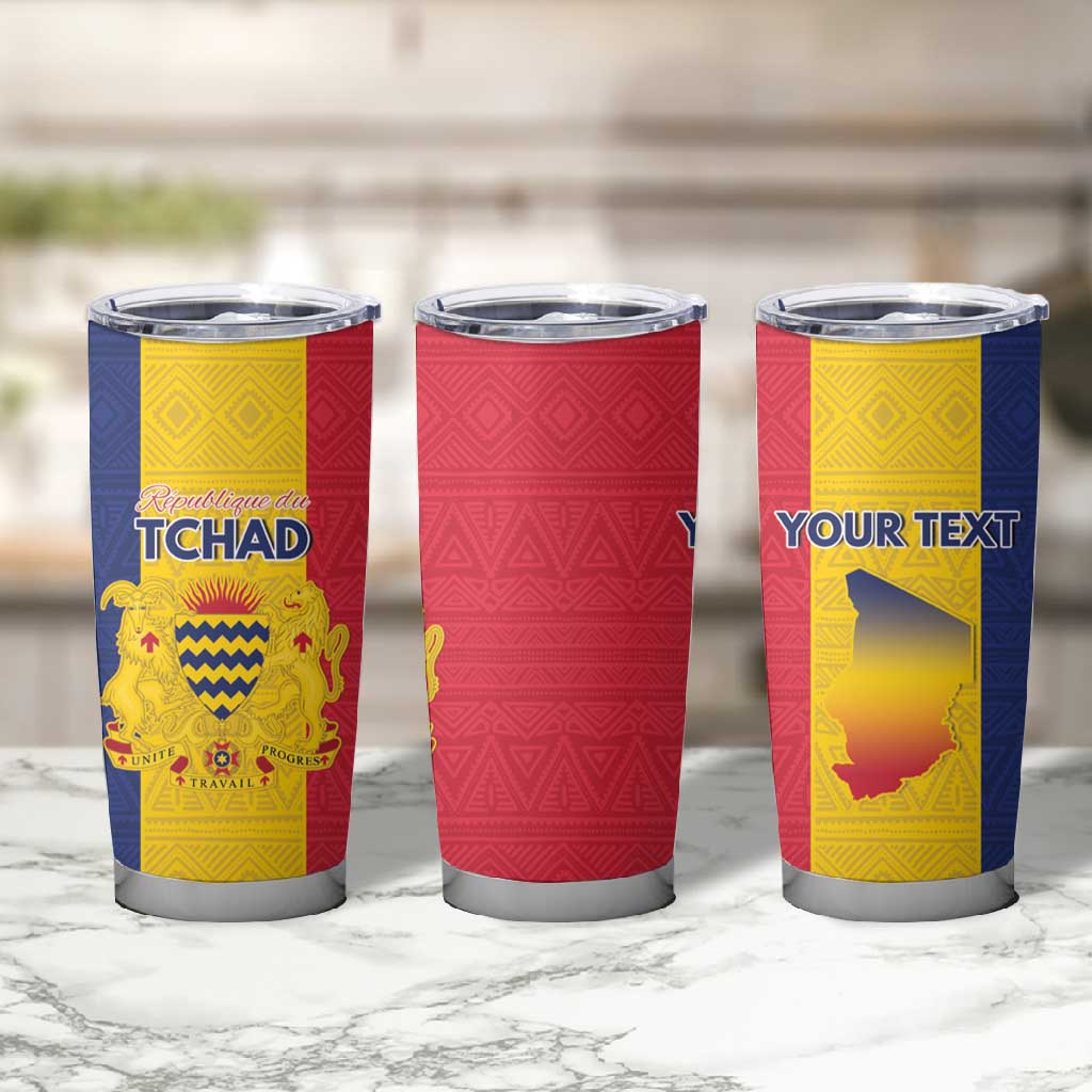 Personalized Chad Flag Style Tumbler Cup African Pattern - African Pride