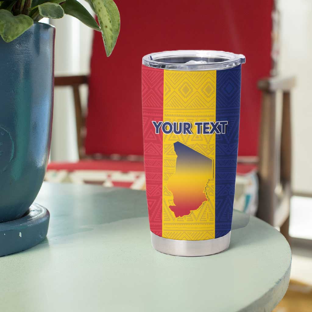Personalized Chad Flag Style Tumbler Cup African Pattern - African Pride