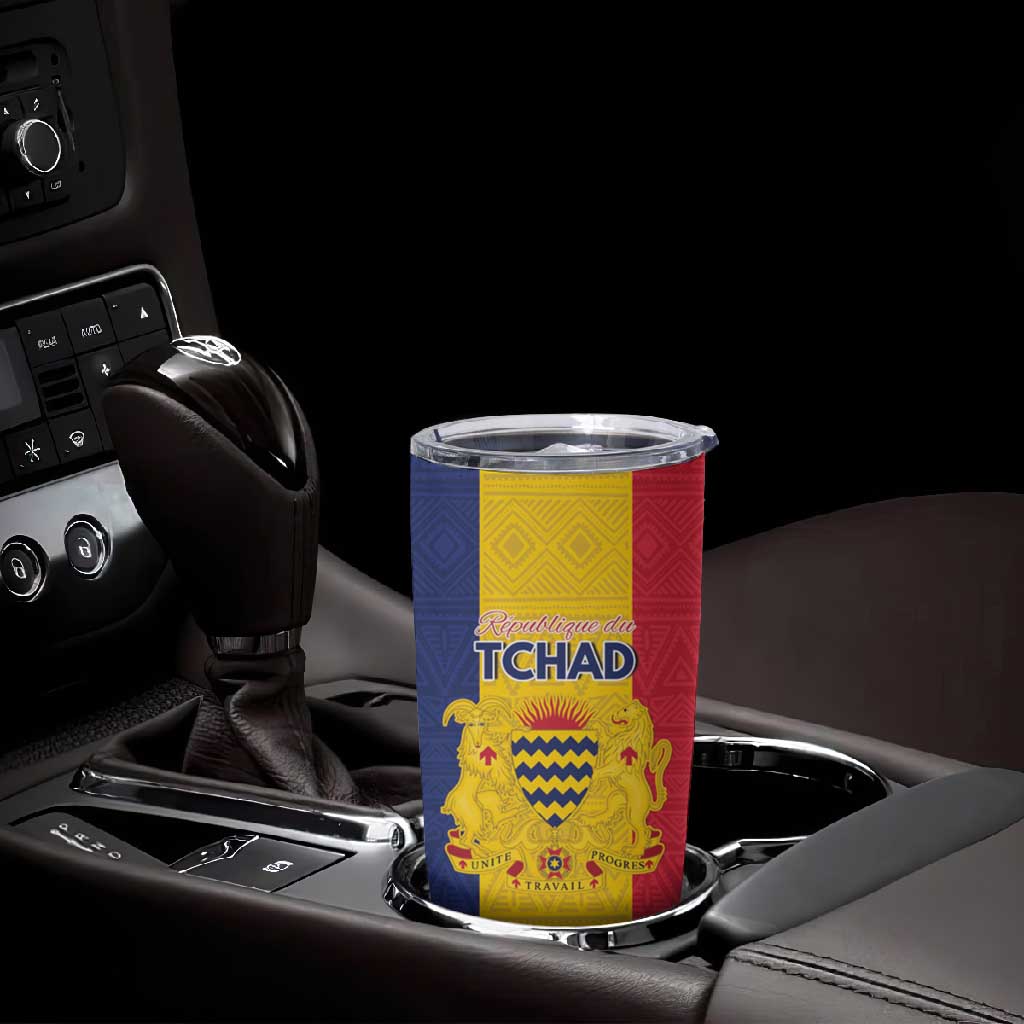 Personalized Chad Flag Style Tumbler Cup African Pattern - African Pride