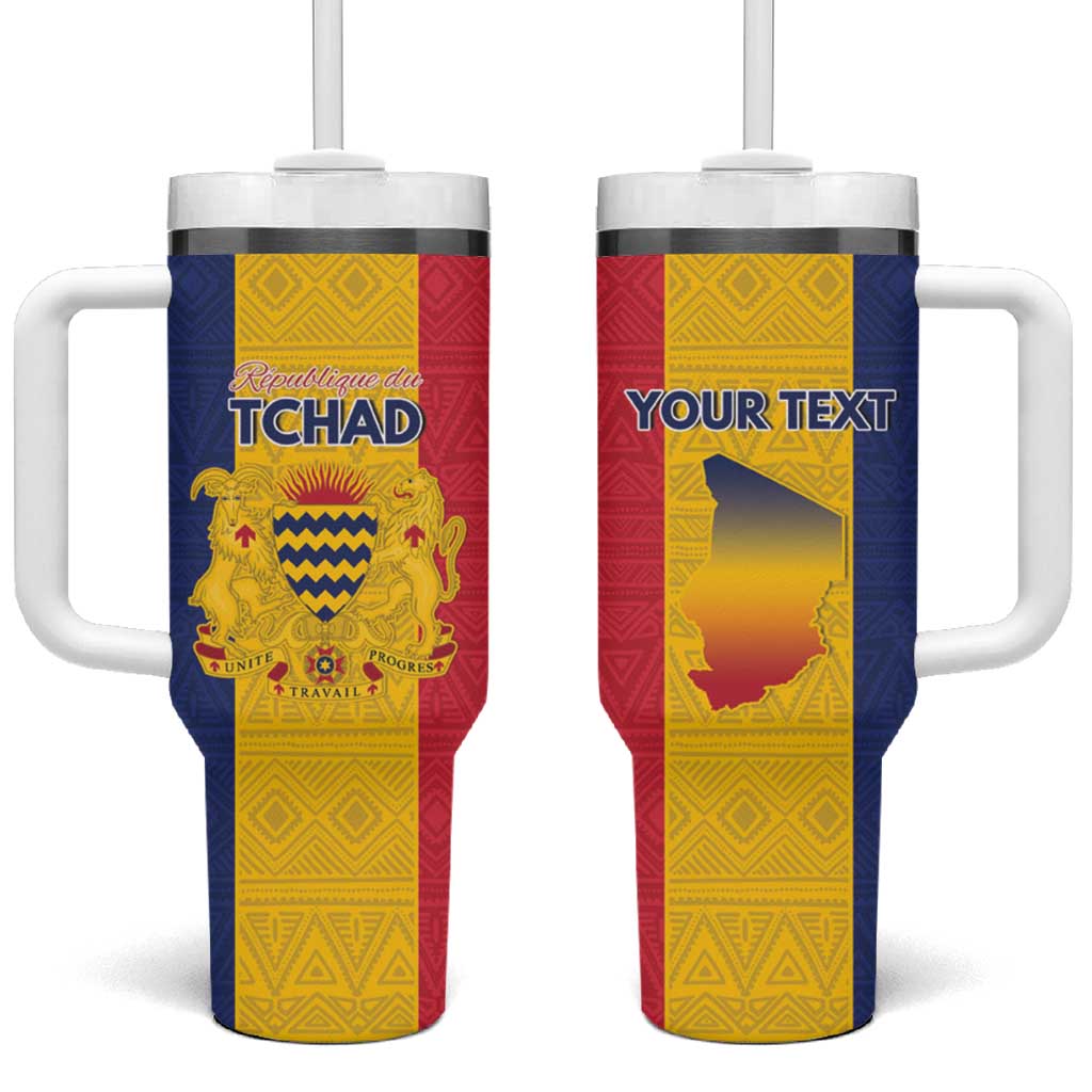 Personalized Chad Flag Style Tumbler With Handle African Pattern - African Pride