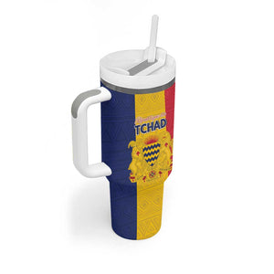 Personalized Chad Flag Style Tumbler With Handle African Pattern - African Pride