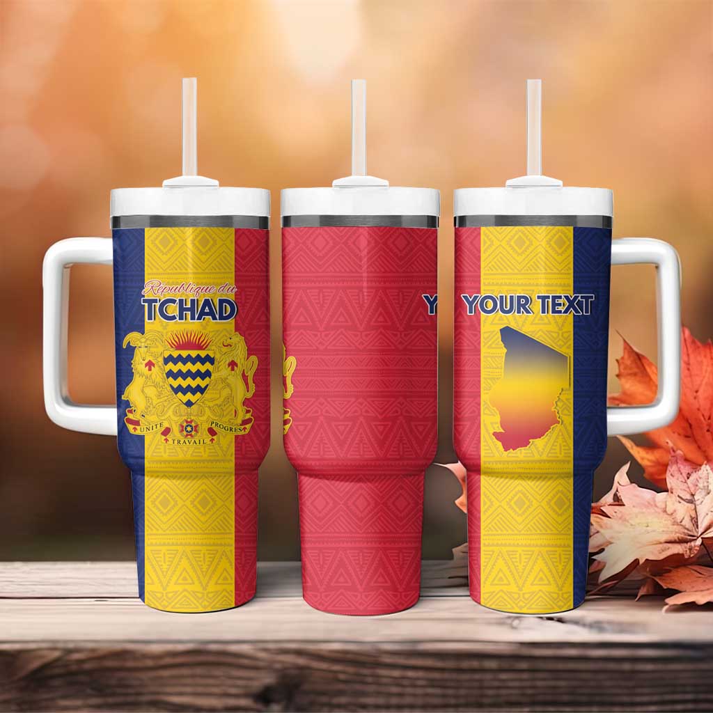 Personalized Chad Flag Style Tumbler With Handle African Pattern - African Pride