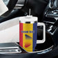 Personalized Chad Flag Style Tumbler With Handle African Pattern - African Pride