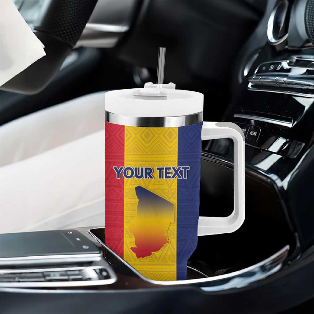 Personalized Chad Flag Style Tumbler With Handle African Pattern - African Pride