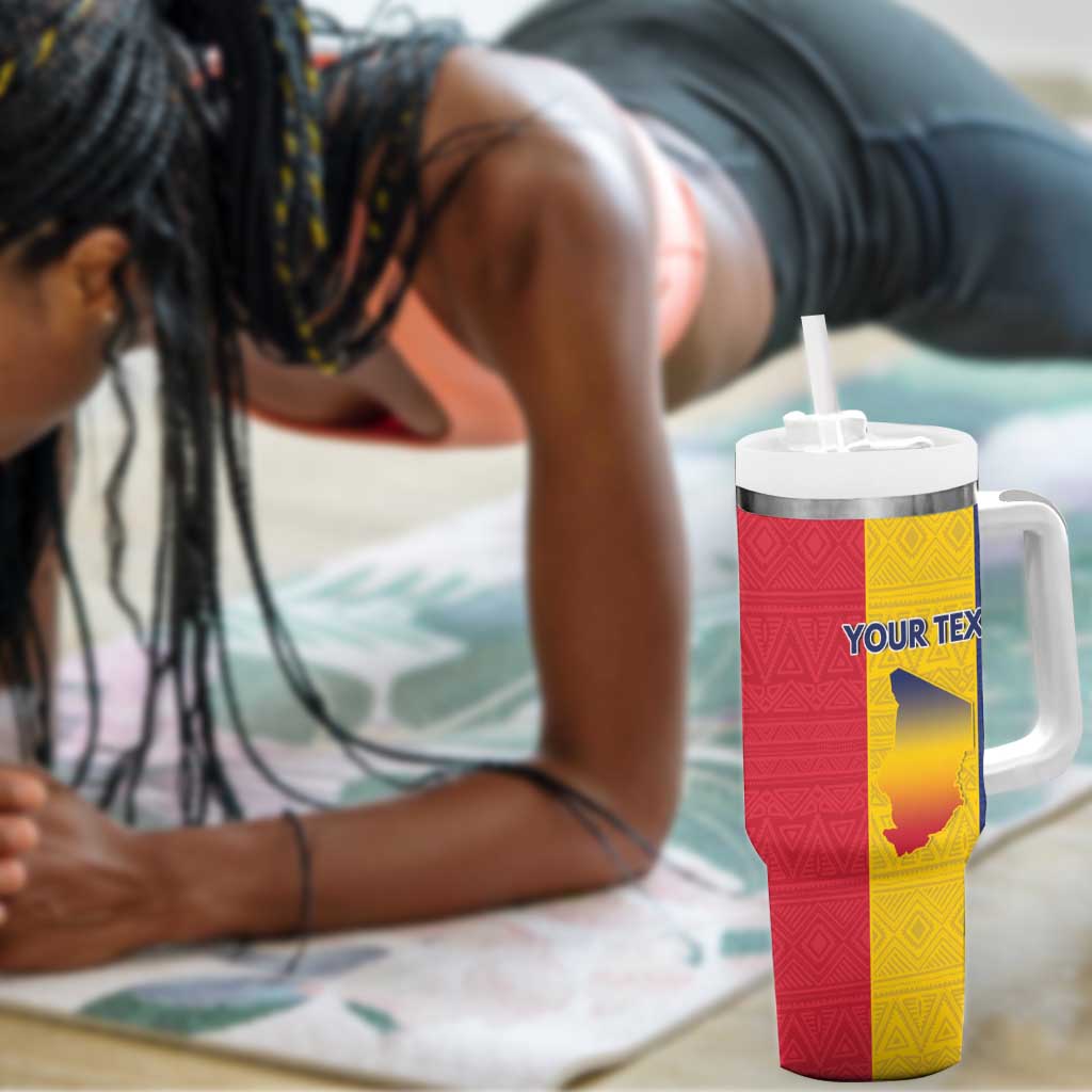 Personalized Chad Flag Style Tumbler With Handle African Pattern - African Pride
