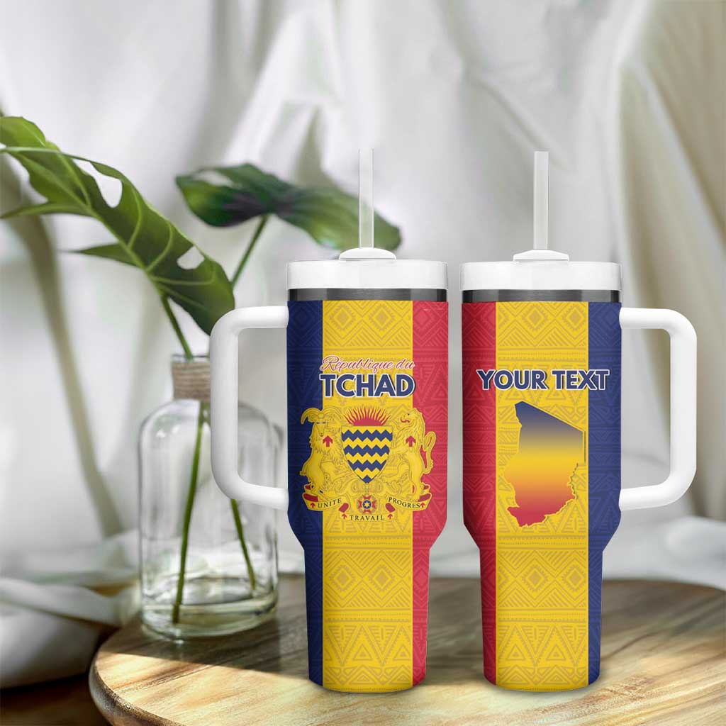 Personalized Chad Flag Style Tumbler With Handle African Pattern - African Pride