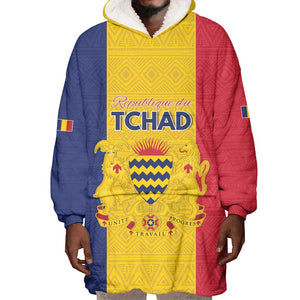 Personalized Chad Flag Style Wearable Blanket Hoodie African Pattern - African Pride