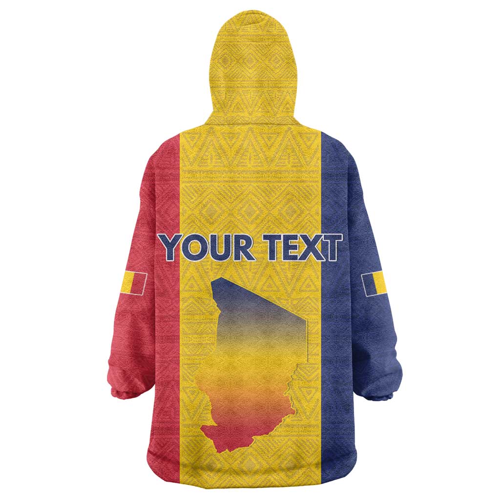 Personalized Chad Flag Style Wearable Blanket Hoodie African Pattern - African Pride