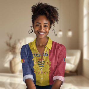 Personalized Chad Flag Style Women Casual Shirt African Pattern - African Pride
