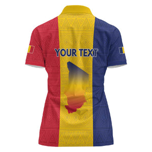 Personalized Chad Flag Style Women Polo Shirt African Pattern - African Pride