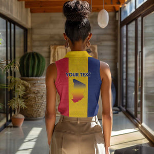 Personalized Chad Flag Style Women Sleeveless Polo Shirt African Pattern - African Pride