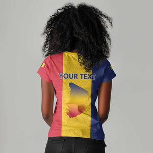 Personalized Chad Flag Style Women V-Neck T-Shirt African Pattern - African Pride
