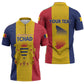 Personalized Chad Zipper Polo Shirt Coat Of Arms - Flag Style
