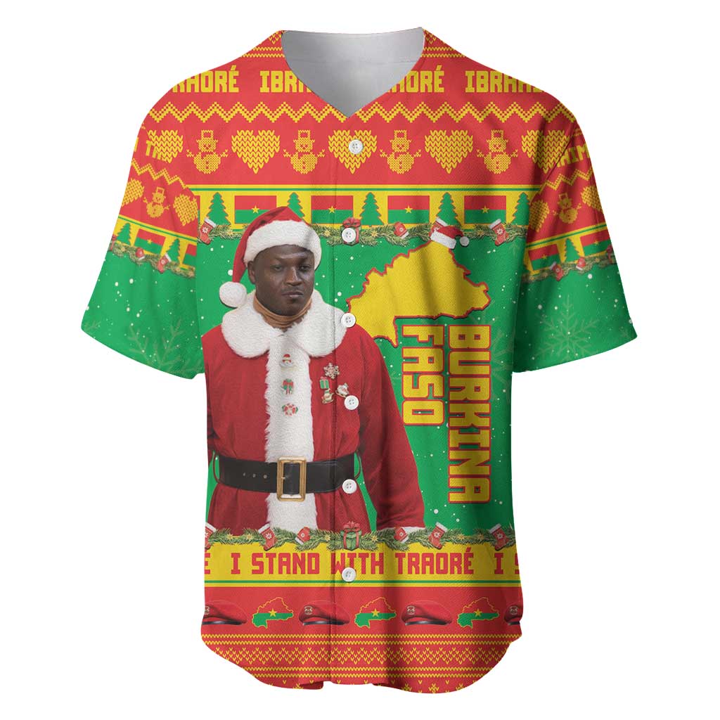 Afro Burkina Faso Christmas Spirit Baseball Jersey Stand With Traore Stand With Hope - African Pride