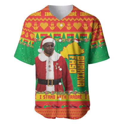 Afro Burkina Faso Christmas Spirit Baseball Jersey Stand With Traore Stand With Hope - African Pride