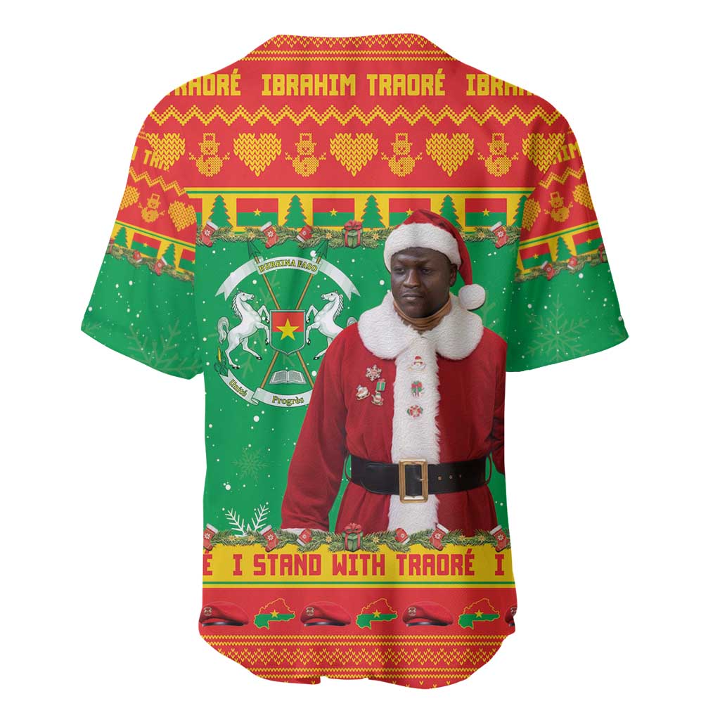 Afro Burkina Faso Christmas Spirit Baseball Jersey Stand With Traore Stand With Hope - African Pride
