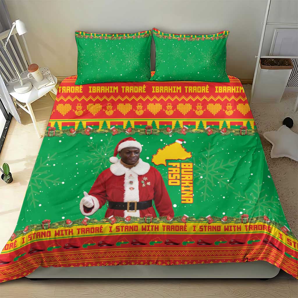 Afro Burkina Faso Christmas Spirit Bedding Set Stand With Traore Stand With Hope - African Pride