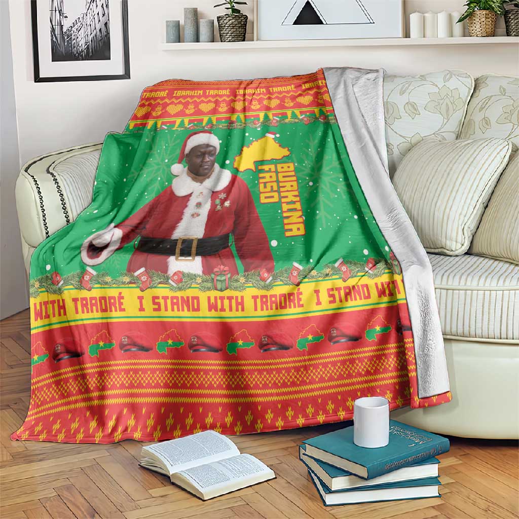 Afro Burkina Faso Christmas Spirit Blanket Stand With Traore Stand With Hope - African Pride