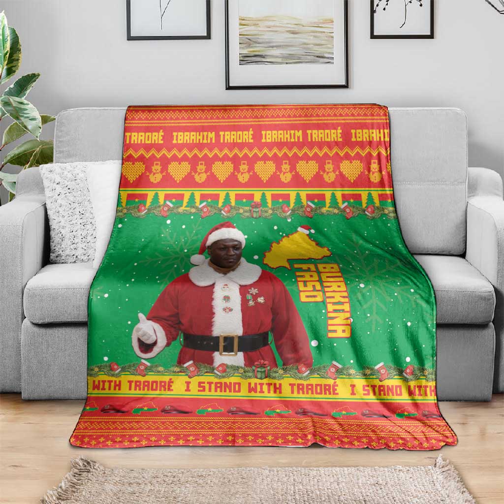 Afro Burkina Faso Christmas Spirit Blanket Stand With Traore Stand With Hope - African Pride