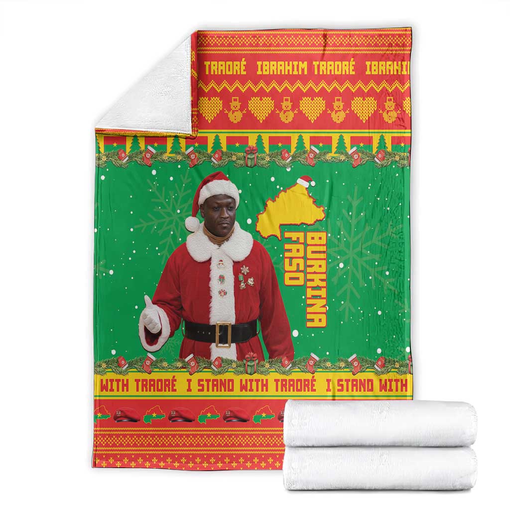 Afro Burkina Faso Christmas Spirit Blanket Stand With Traore Stand With Hope - African Pride
