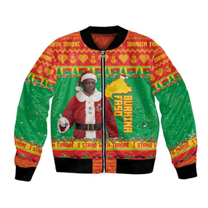 Afro Burkina Faso Christmas Spirit Bomber Jacket Stand With Traore Stand With Hope - African Pride
