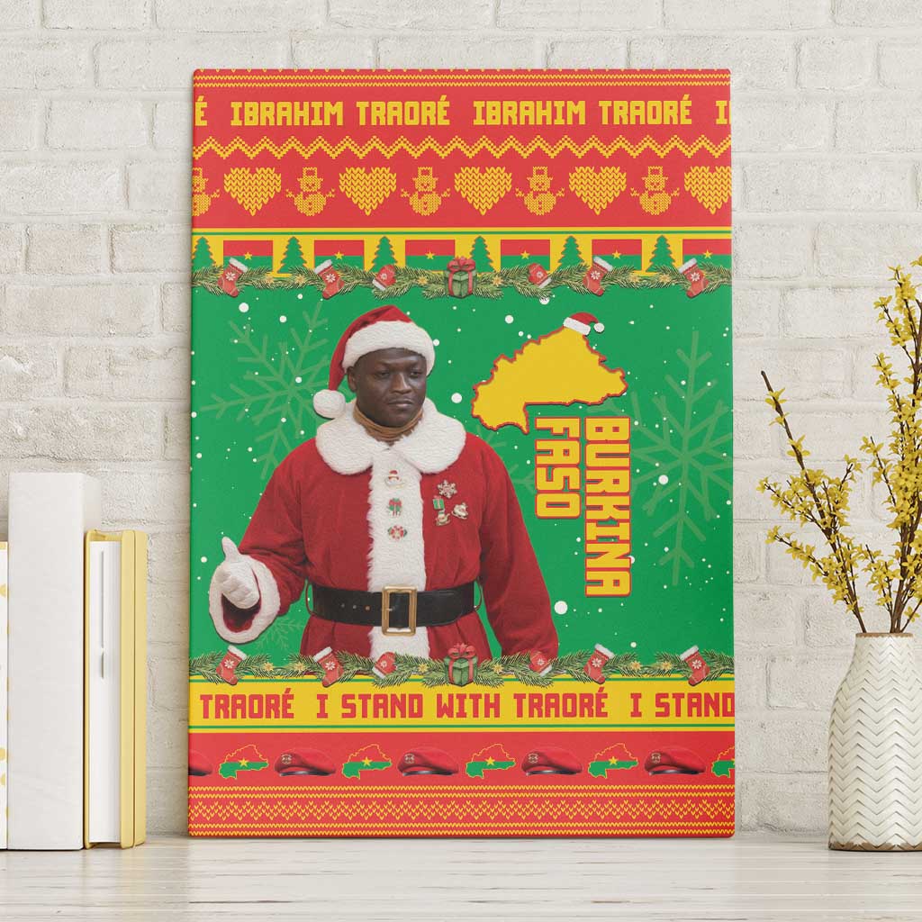 Afro Burkina Faso Christmas Spirit Canvas Wall Art Stand With Traore Stand With Hope - African Pride