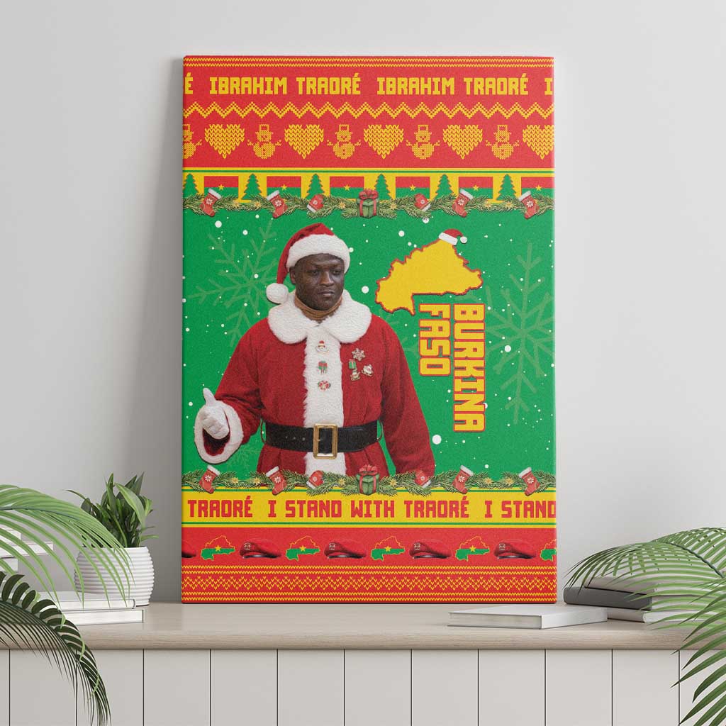 Afro Burkina Faso Christmas Spirit Canvas Wall Art Stand With Traore Stand With Hope - African Pride