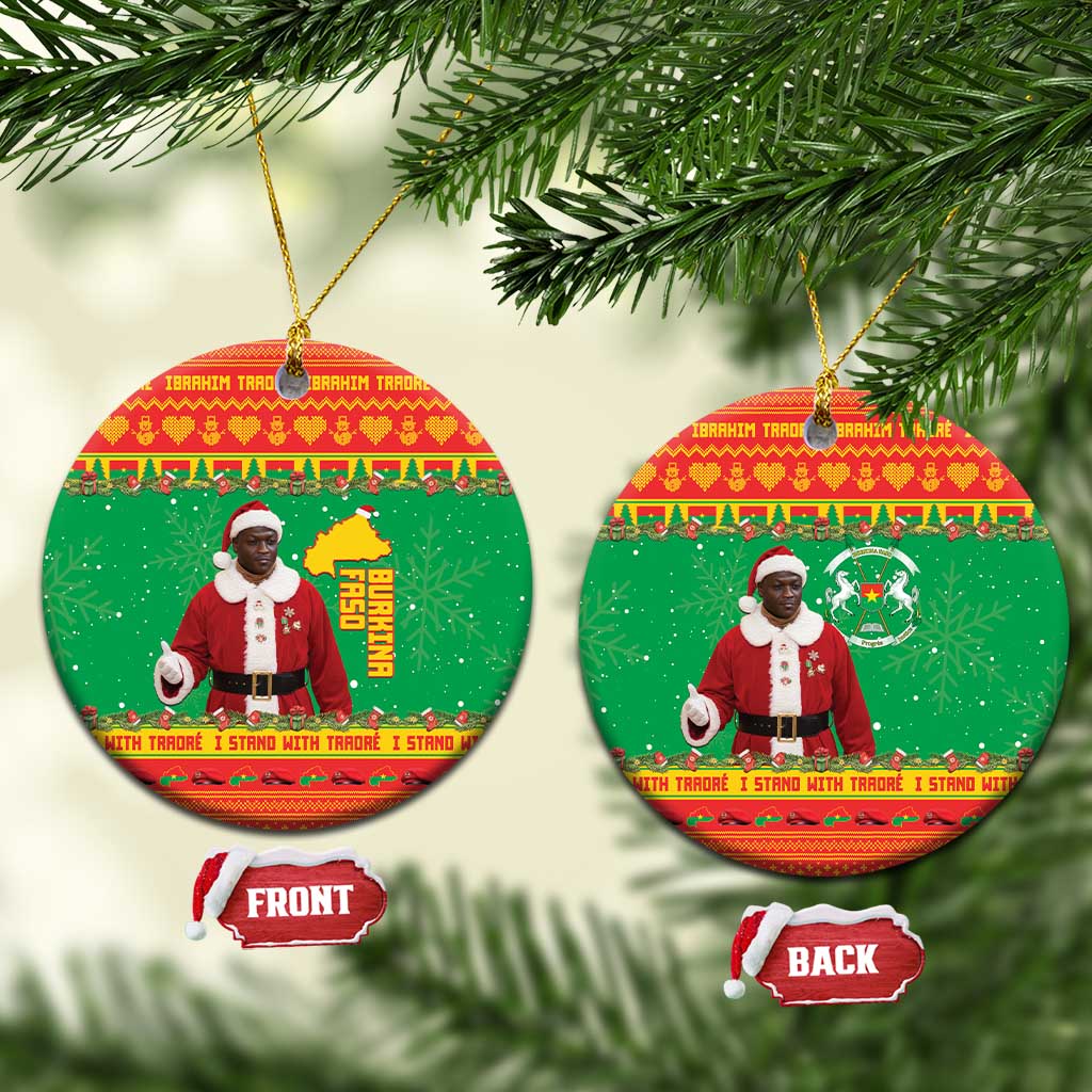 Afro Christmas in Burkina Faso Ibrahim Traore Ceramic Ornament Merry Christmas - African Pride
