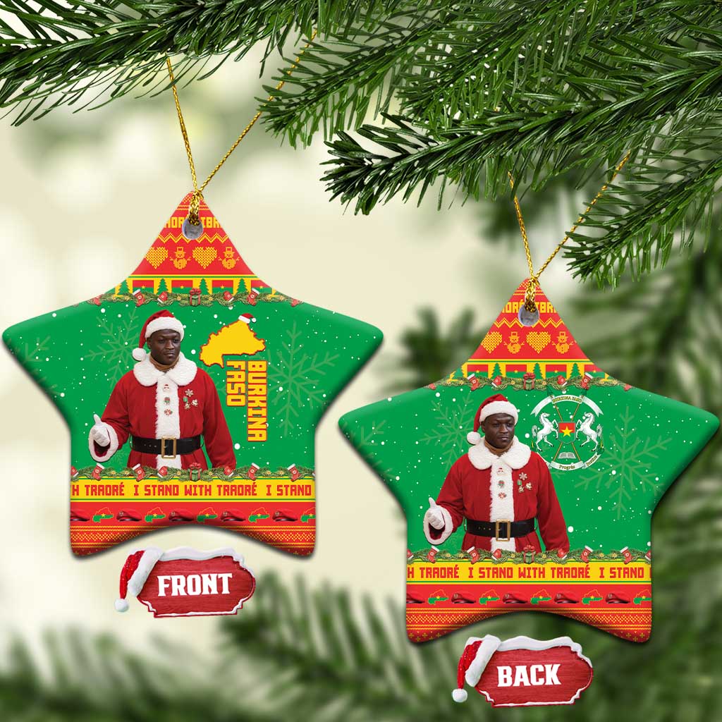 Afro Christmas in Burkina Faso Ibrahim Traore Ceramic Ornament Merry Christmas - African Pride