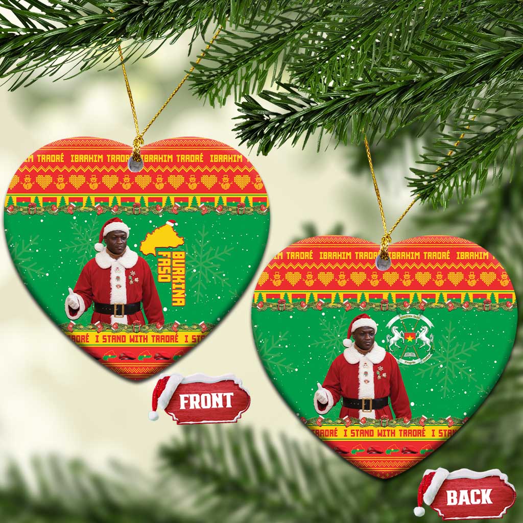 Afro Christmas in Burkina Faso Ibrahim Traore Ceramic Ornament Merry Christmas - African Pride