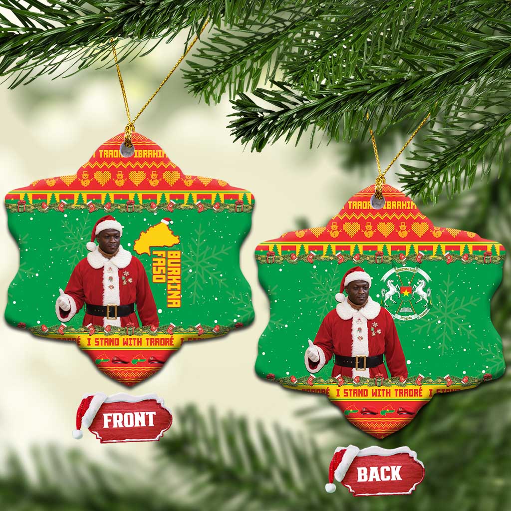 Afro Christmas in Burkina Faso Ibrahim Traore Ceramic Ornament Merry Christmas - African Pride
