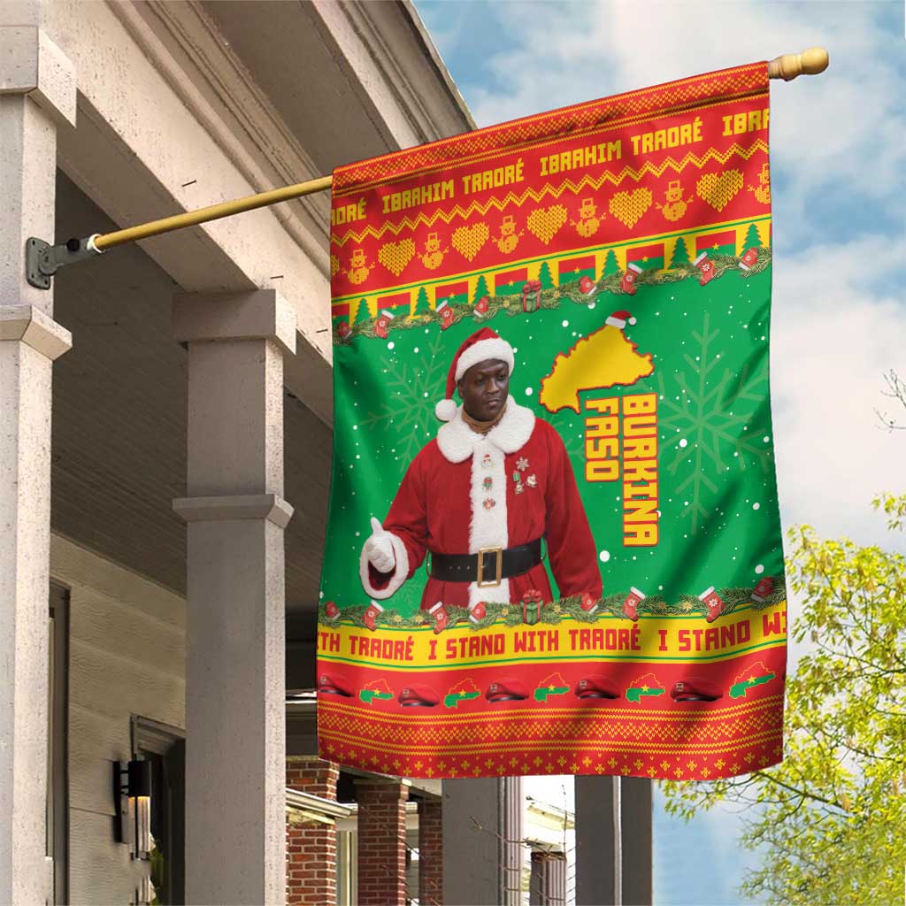 Afro Burkina Faso Christmas Spirit Garden Flag Stand With Traore Stand With Hope - African Pride