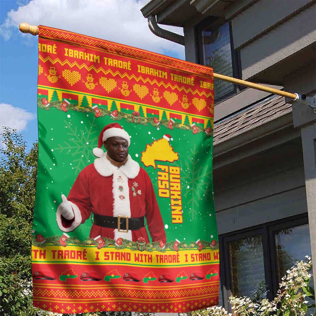 Afro Burkina Faso Christmas Spirit Garden Flag Stand With Traore Stand With Hope - African Pride