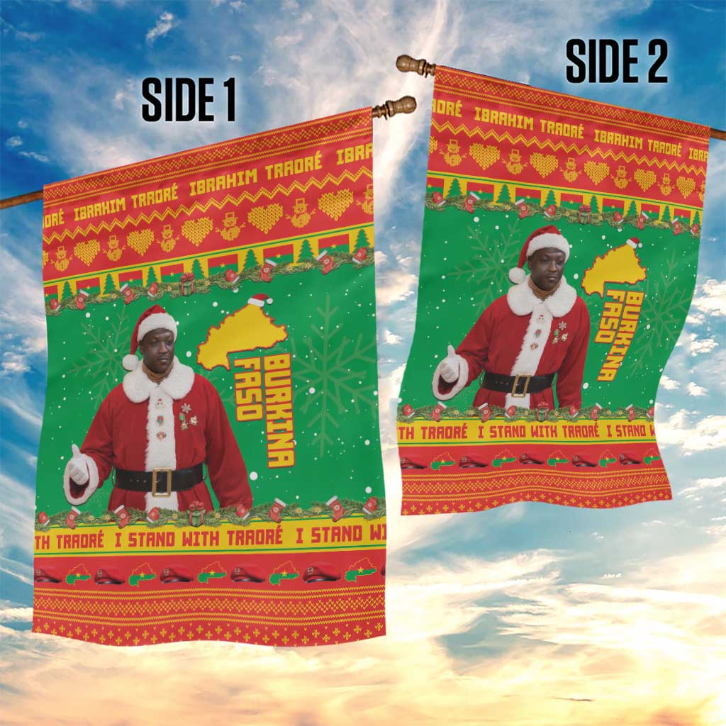 Afro Burkina Faso Christmas Spirit Garden Flag Stand With Traore Stand With Hope - African Pride