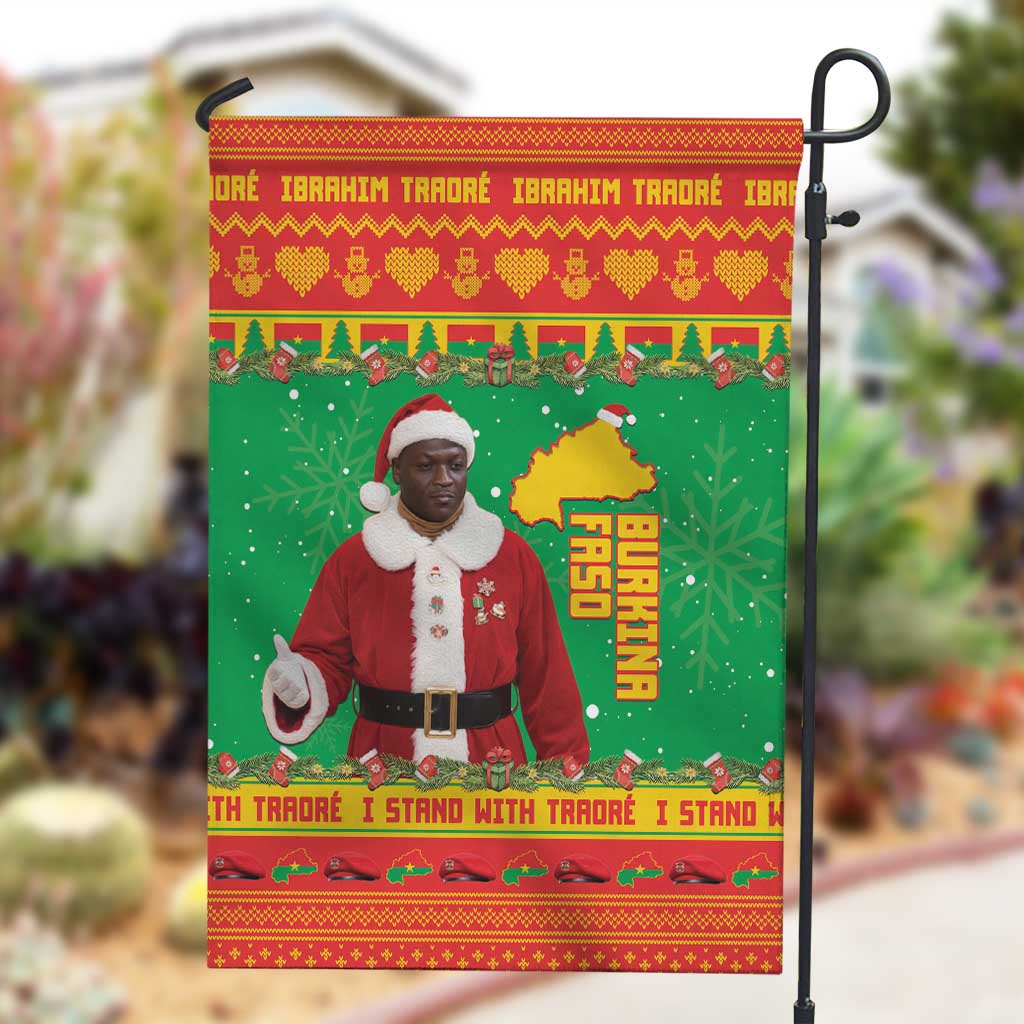Afro Burkina Faso Christmas Spirit Garden Flag Stand With Traore Stand With Hope - African Pride