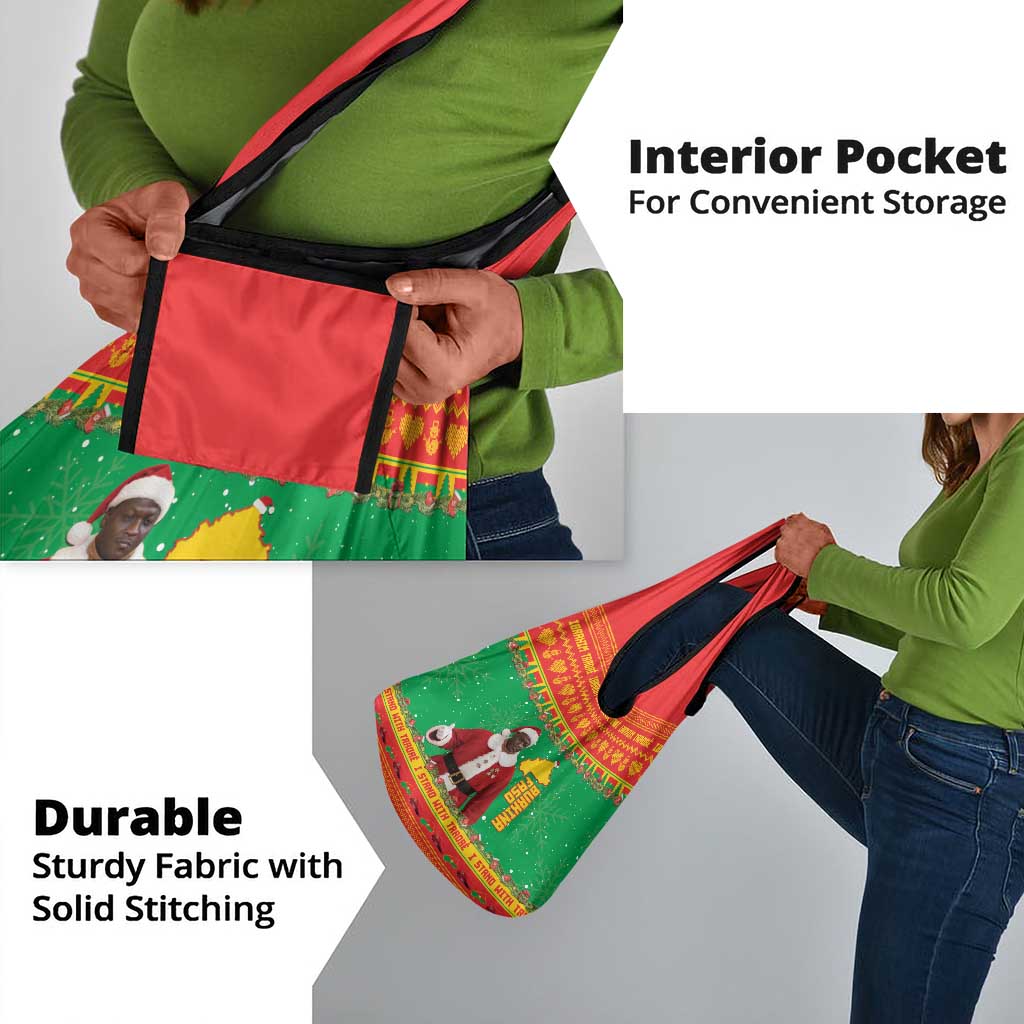 Afro Burkina Faso Christmas Spirit Grocery Bag Stand With Traore Stand With Hope - African Pride