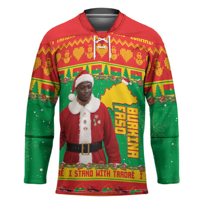 Burkina Faso Christmas Hockey Jersey I Stand With Traore