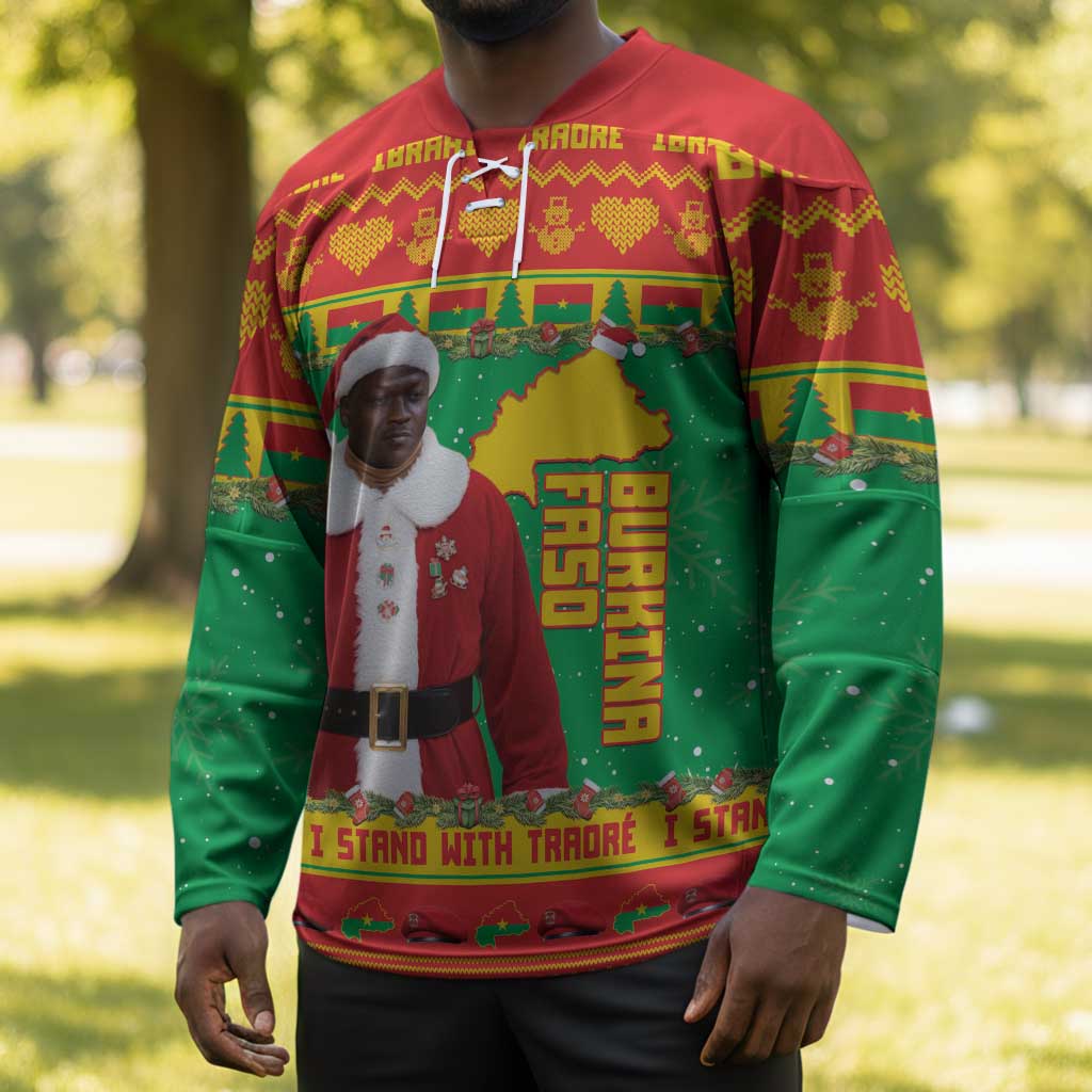 Burkina Faso Christmas Hockey Jersey I Stand With Traore