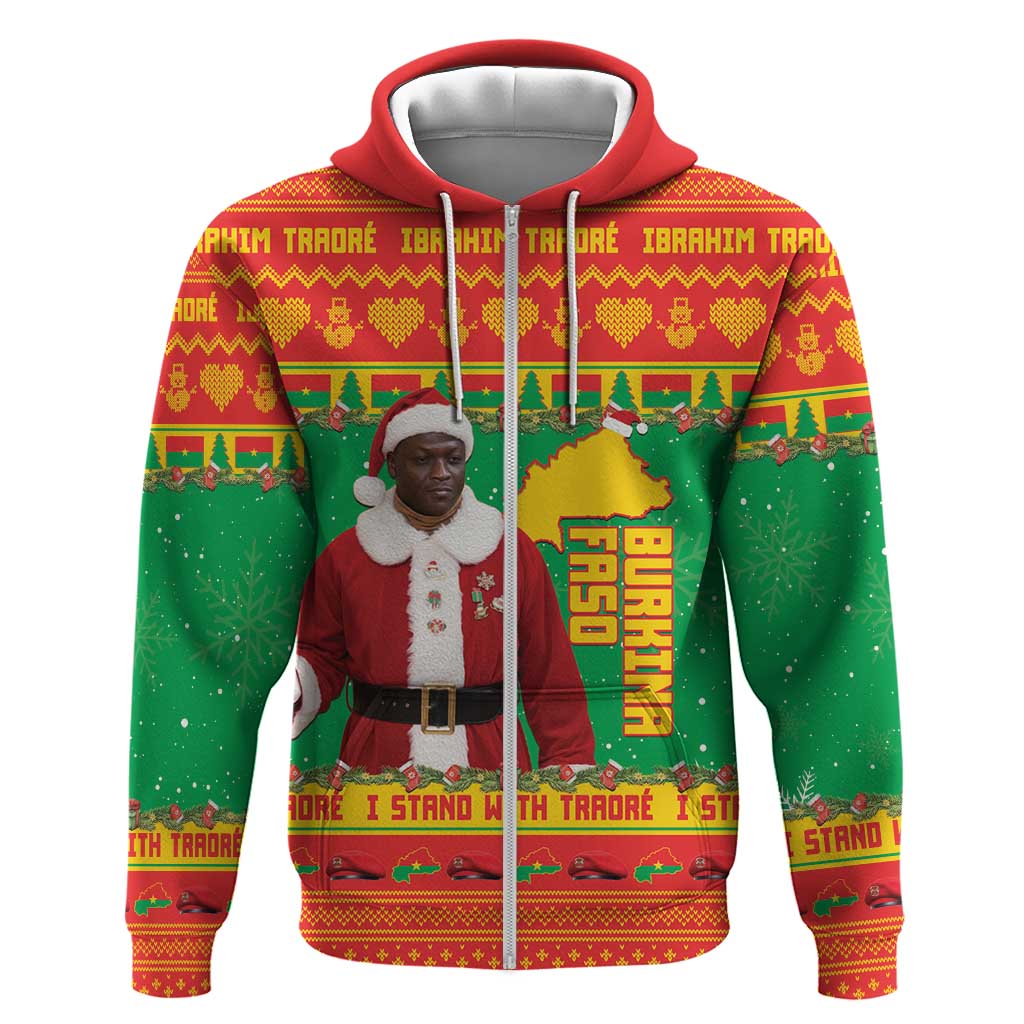 Afro Burkina Faso Christmas Spirit Hoodie Stand With Traore Stand With Hope - African Pride