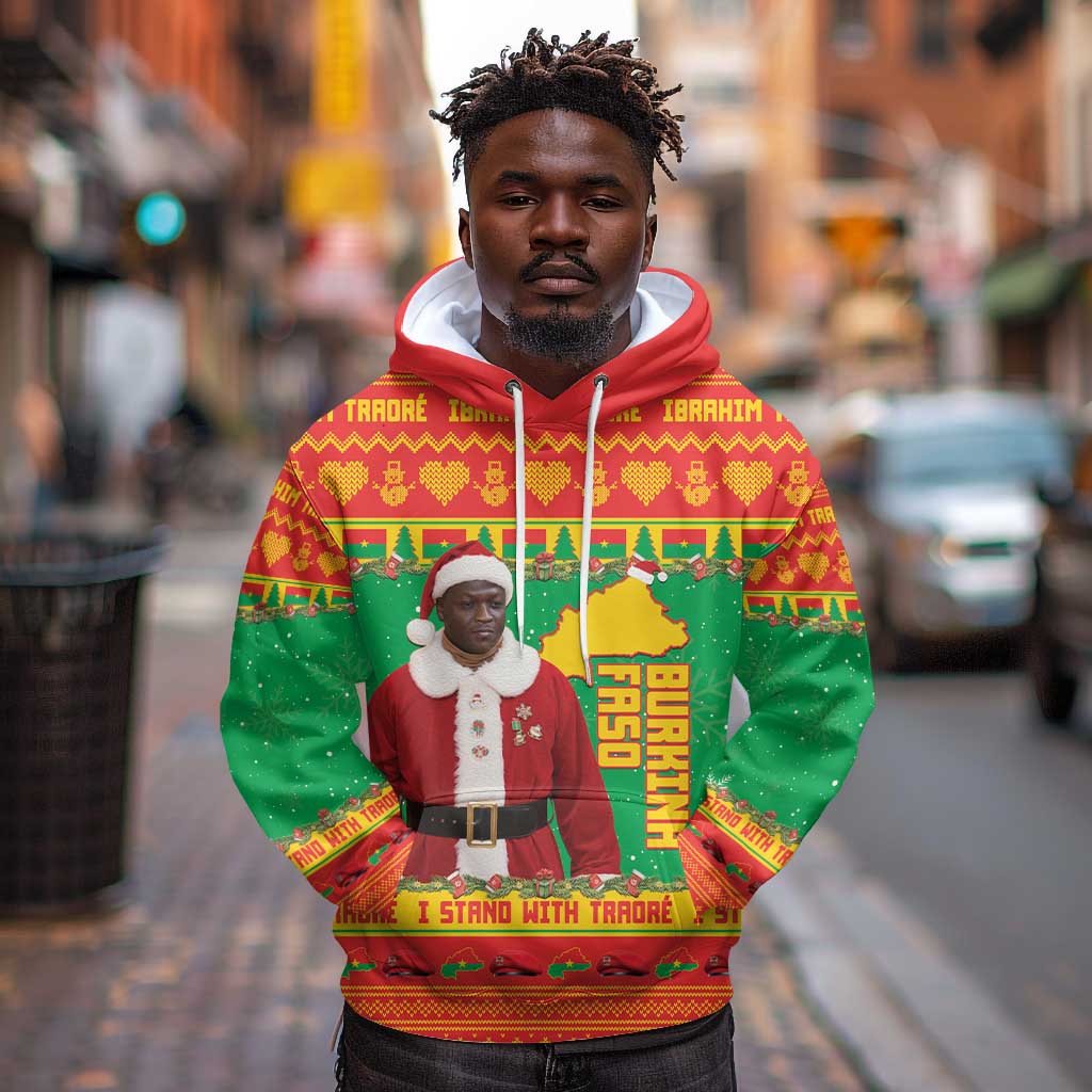 Afro Burkina Faso Christmas Spirit Hoodie Stand With Traore Stand With Hope - African Pride