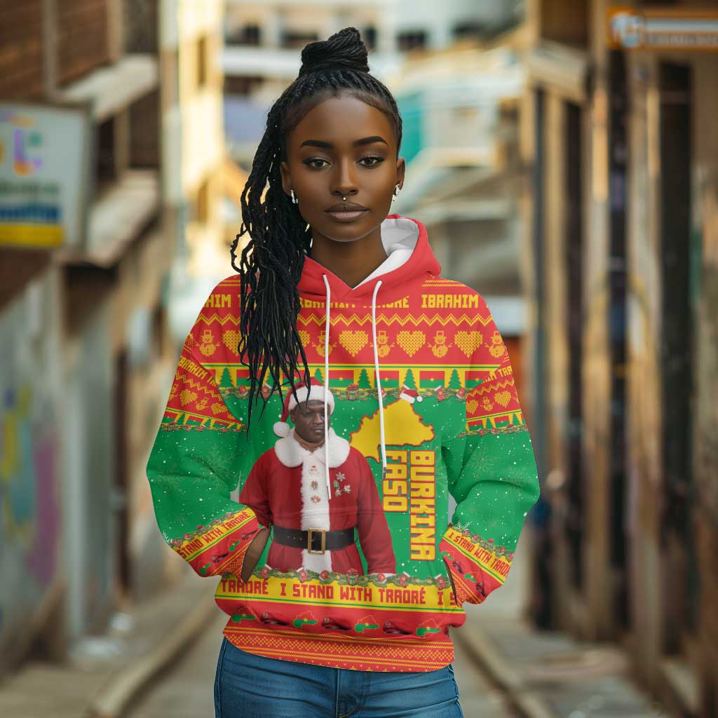 Afro Burkina Faso Christmas Spirit Hoodie Stand With Traore Stand With Hope - African Pride