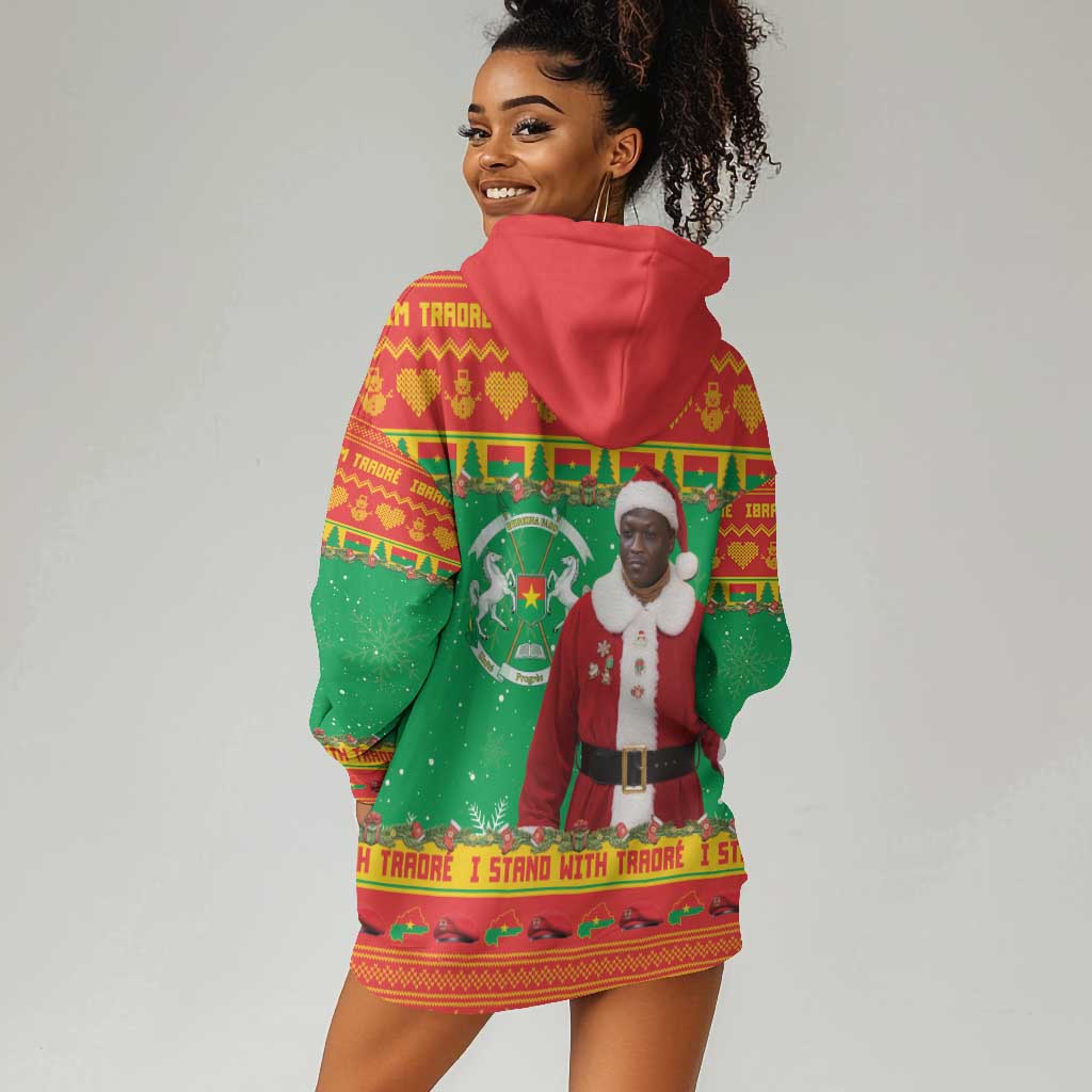 Afro Burkina Faso Christmas Spirit Hoodie Dress Stand With Traore Stand With Hope - African Pride